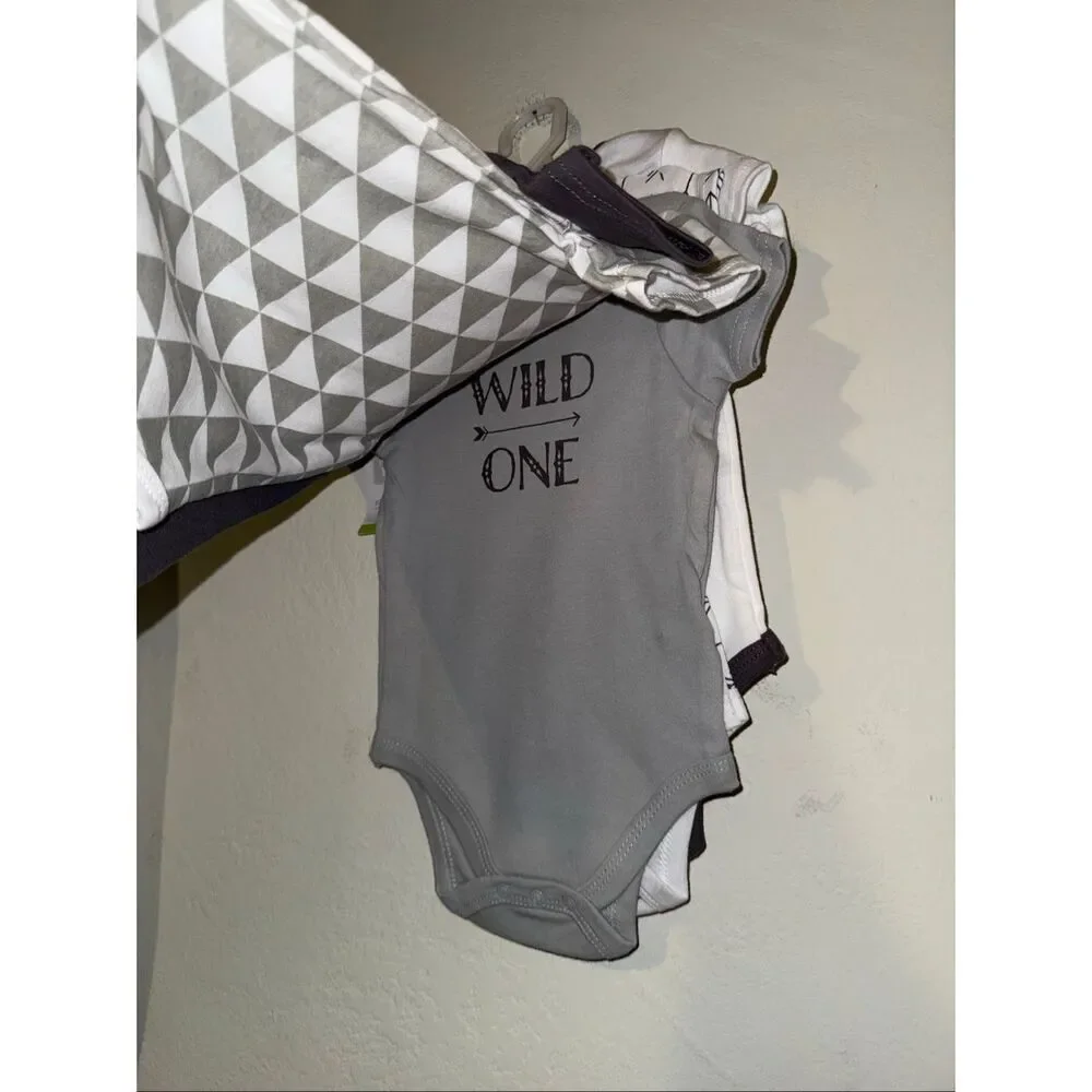 Hudson Baby Boy’s One Piece Bodysuit Pack of 5 Size 6-9M